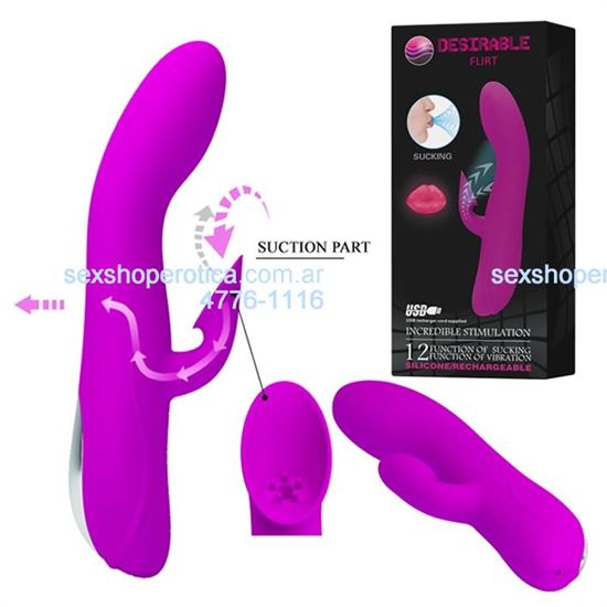 Vibrador con succionador de clitoris. Recargable USB